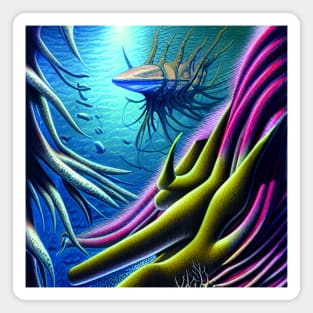 Digital Painting Of Deep Ocean Creature Magnet